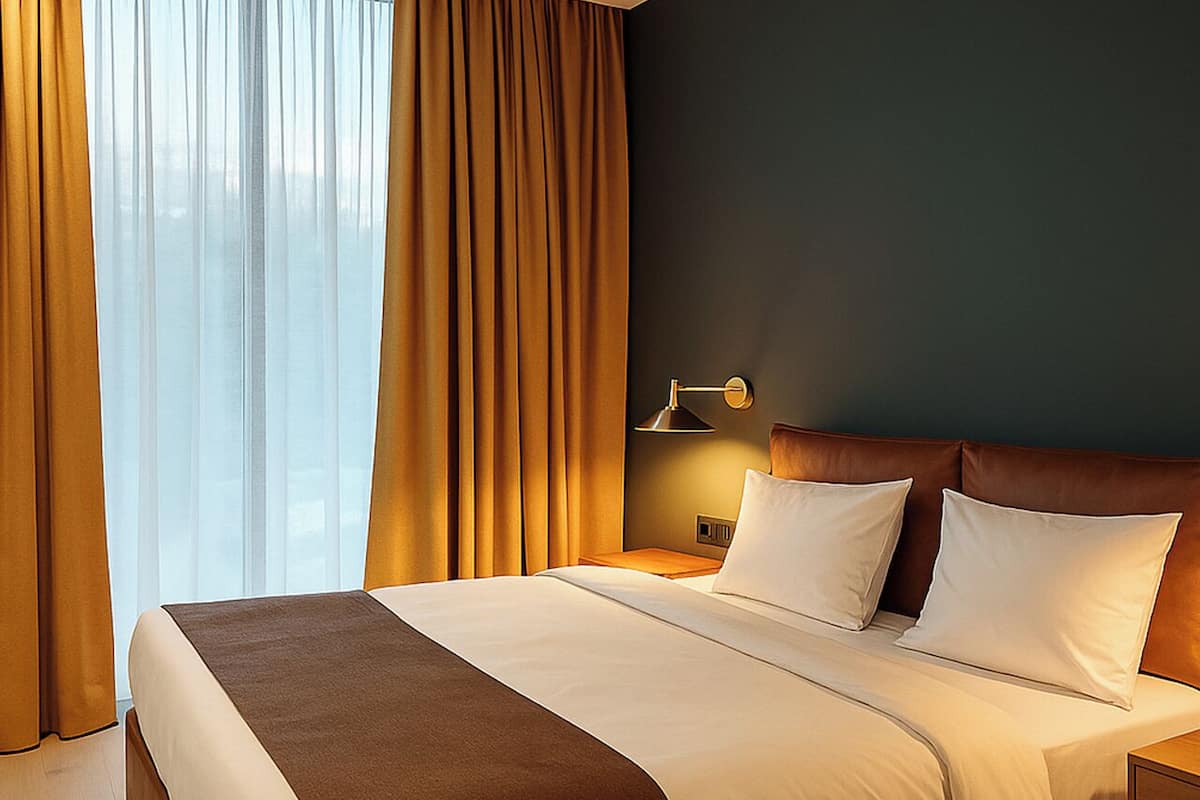 Ropa de cama hipoalergénica, minibar, caja fuerte y cortinas opacas