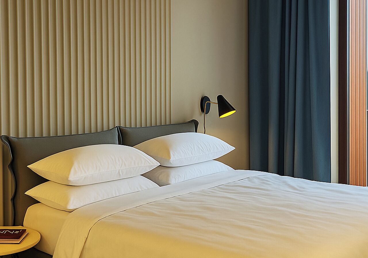Ropa de cama hipoalergénica, minibar, caja fuerte y cortinas opacas