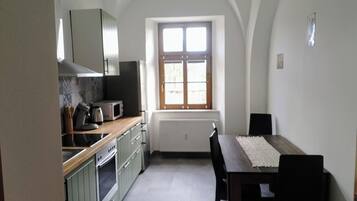 Standard Condo, Hill View | Private kitchen | Full-sized fridge, microwave, oven, stovetop
