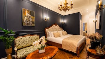 Egyptian cotton sheets, premium bedding, pillow-top beds, minibar