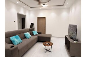 Living area - Modern Two-Bedroom Apartment | Starlink Wi-Fi (Tamale)