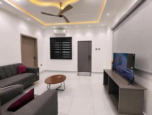 Living area - Modern one BedRoom Apartment | Starlink WiF (Tamale)
