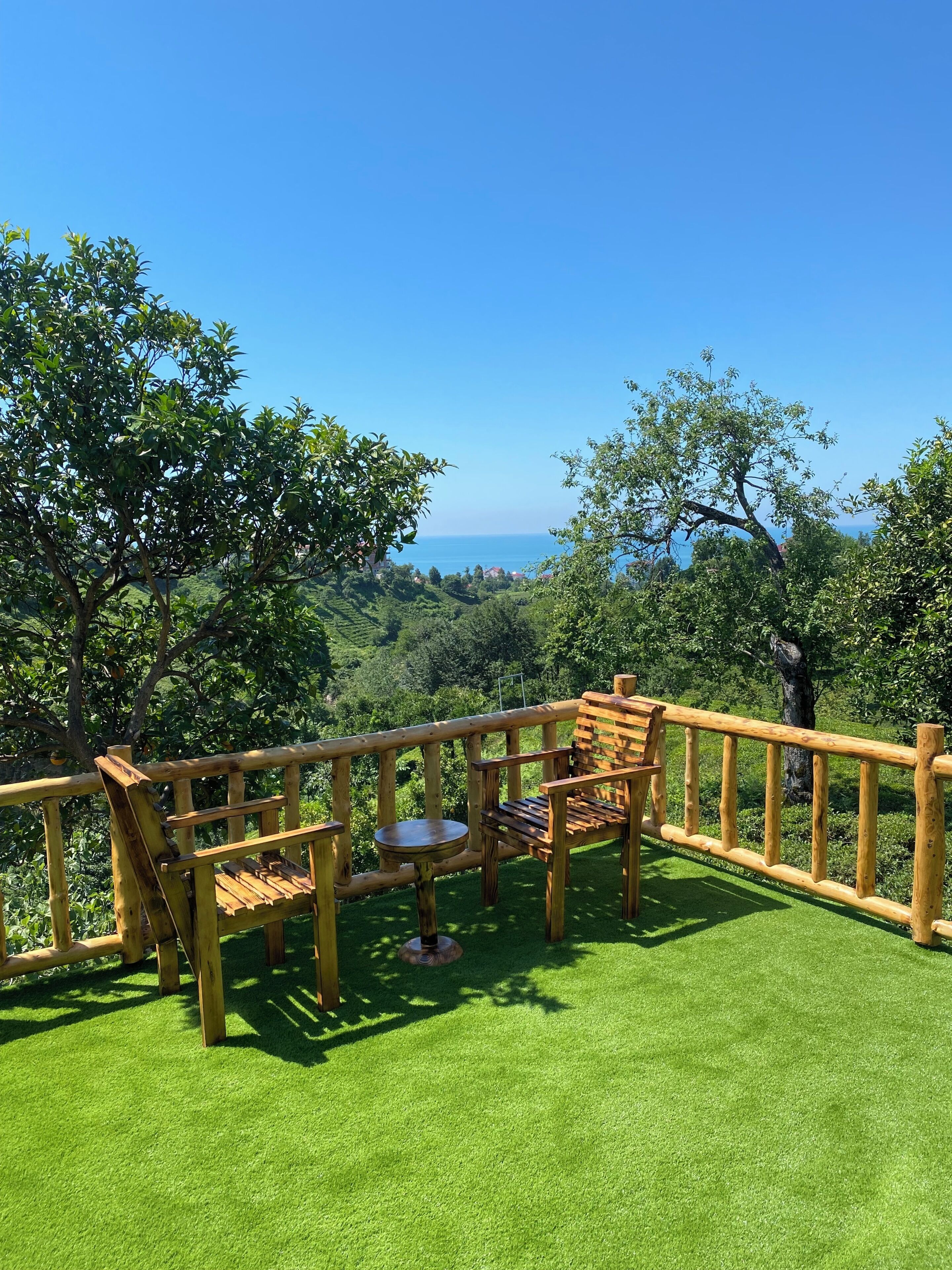 Bungalow Deluks, teras, pemandangan laut | Teras/patio
