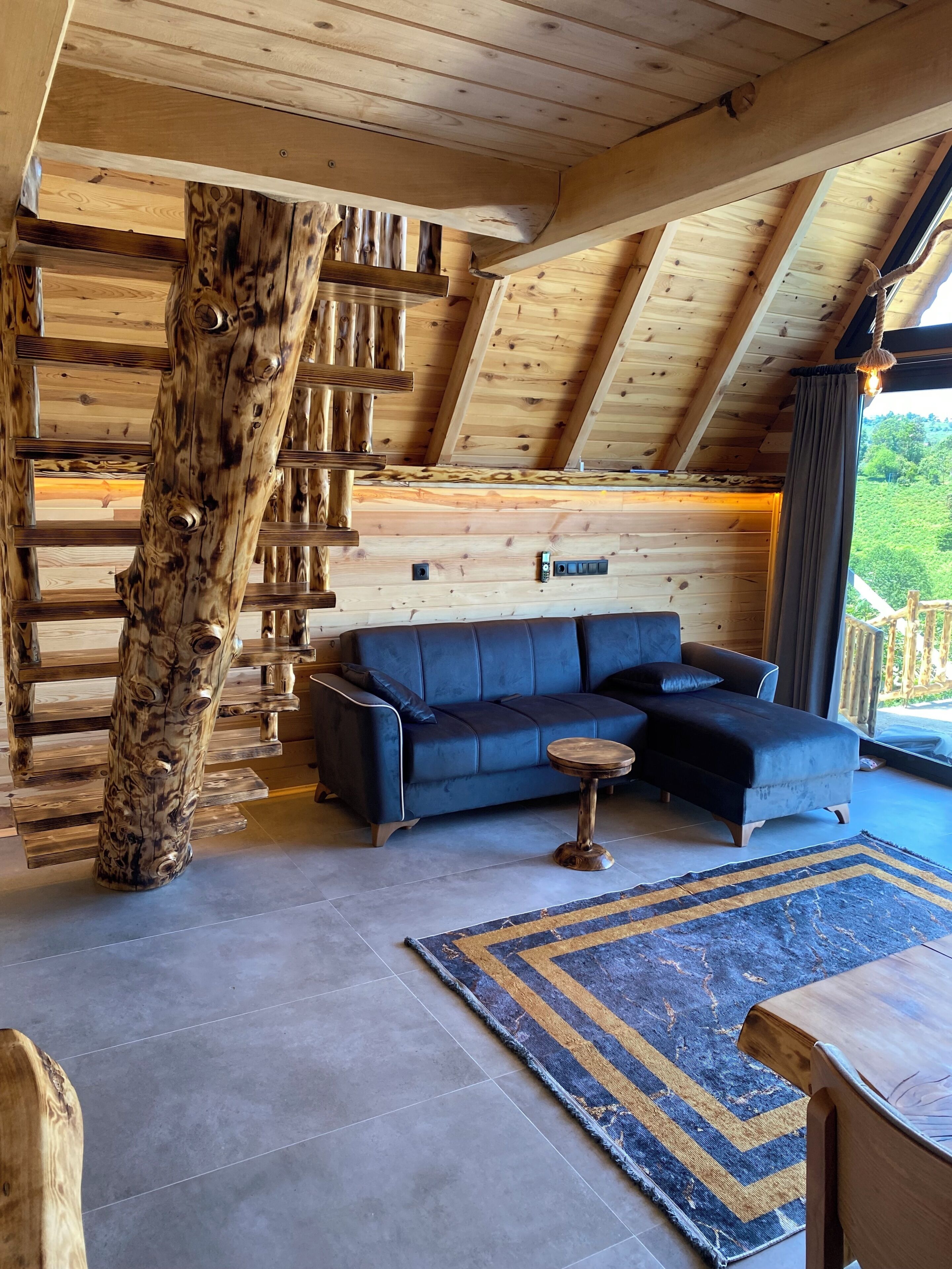 Deluxe-Bungalow, Terrasse, Meerblick | Wohnbereich