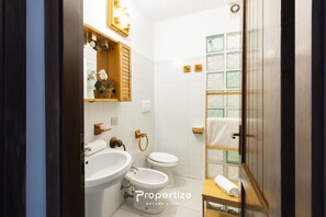 Dusche, Haartrockner, Bidet, Handtücher