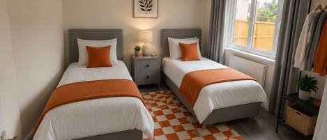 4 bedrooms, iron/ironing board, WiFi, bed sheets