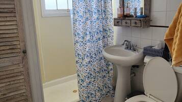 Dusche, Handtücher, Seife, Toilettenpapier