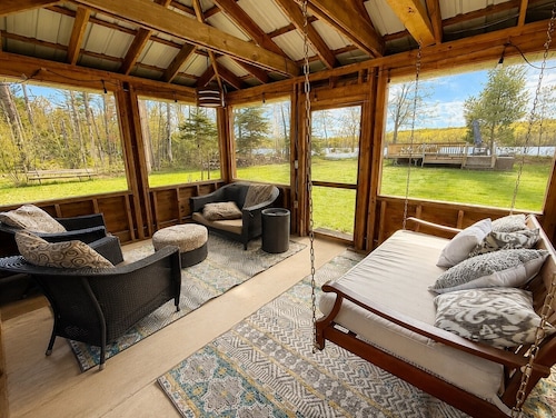 NEW!! Sandy Lakefront Cabin – Sleeps 10 with Kayaks & ATV Access
