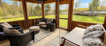 NEW!! Sandy Lakefront Cabin – Sleeps 10 with Kayaks & ATV Access