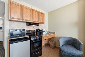 Coffee/tea maker, microwave, oven, stovetop