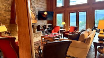Smart TV, fireplace, video games, foosball