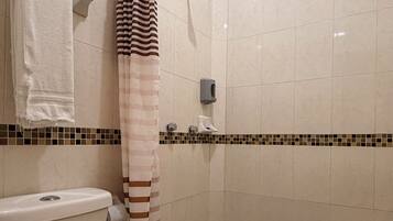 Basic Room | Bathroom | Shower, towels, soap, shampoo