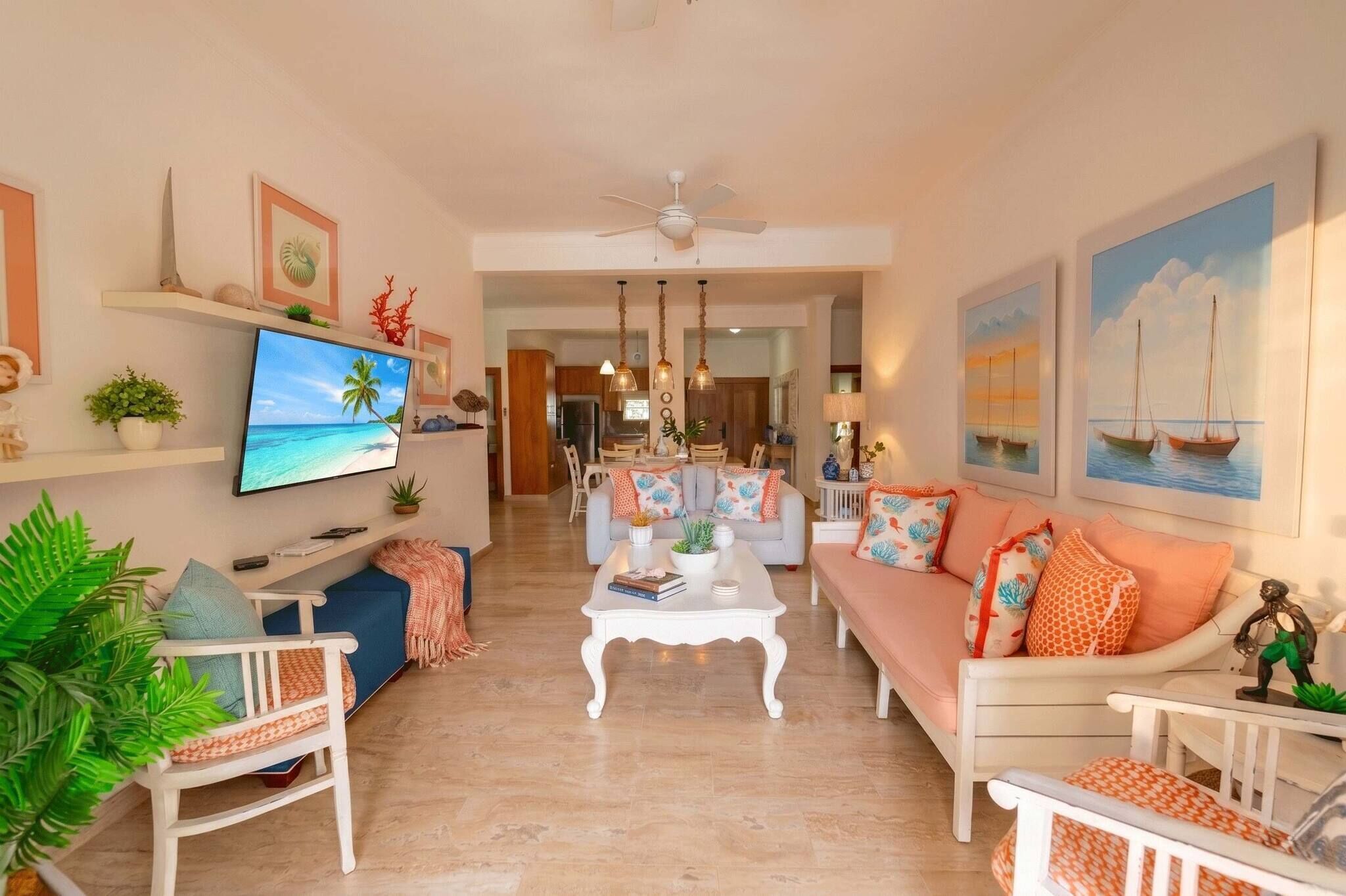 Villa, 3 habitaciones, con acceso para personas discapacitadas, alberca privada | Sala de estar