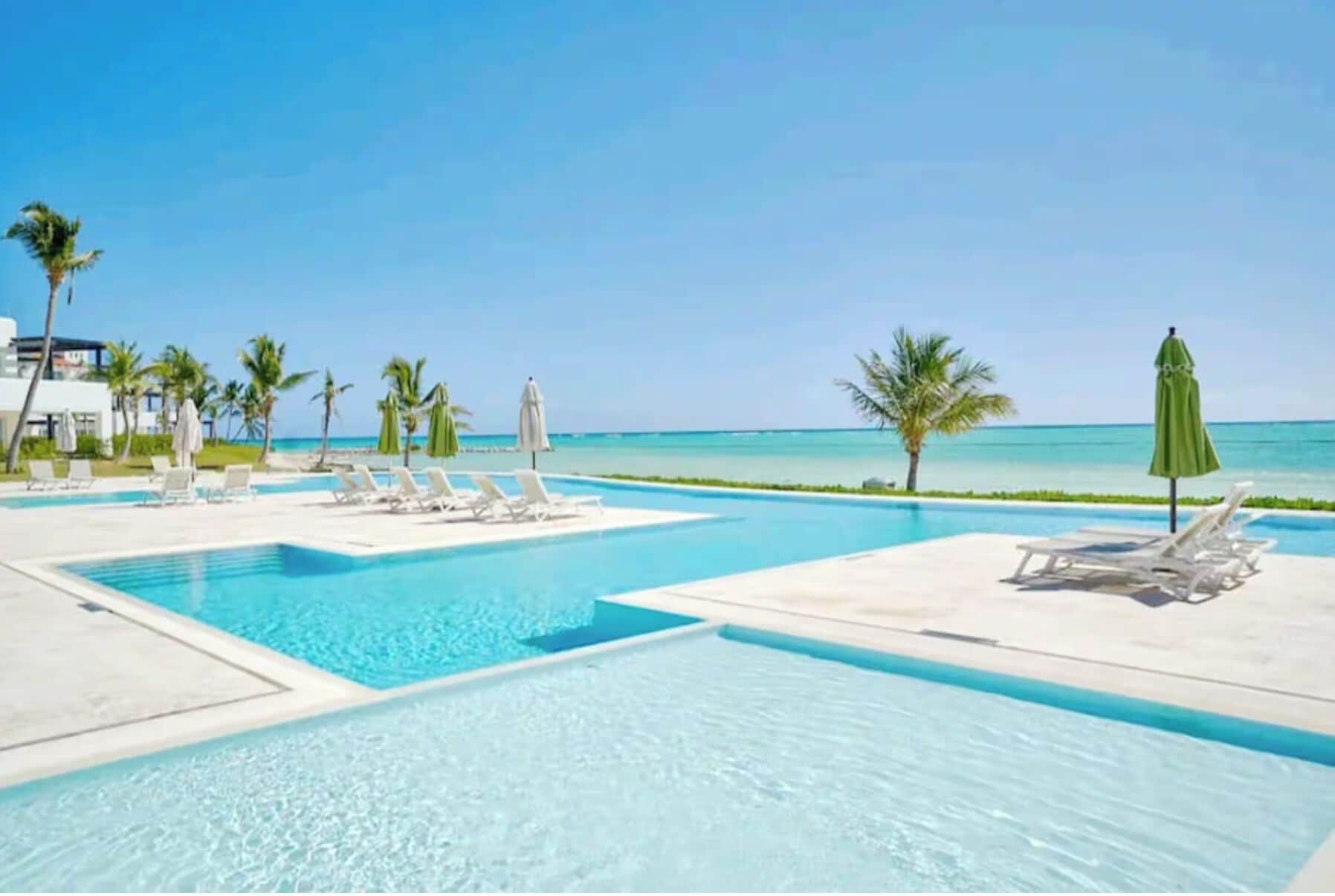 Infinity pool with view of Caribbean sea