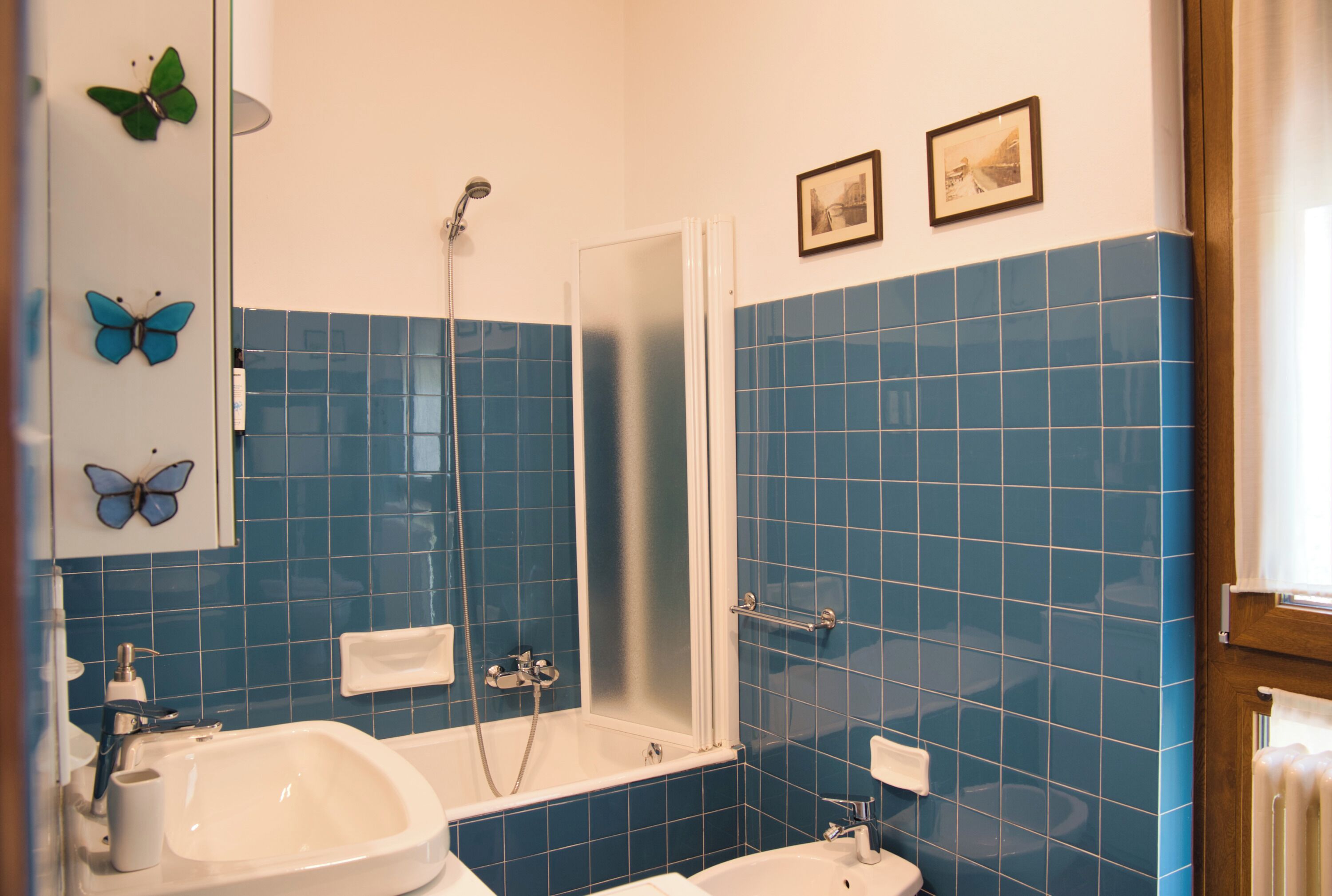Secadora de cabello, bidet, toallas 