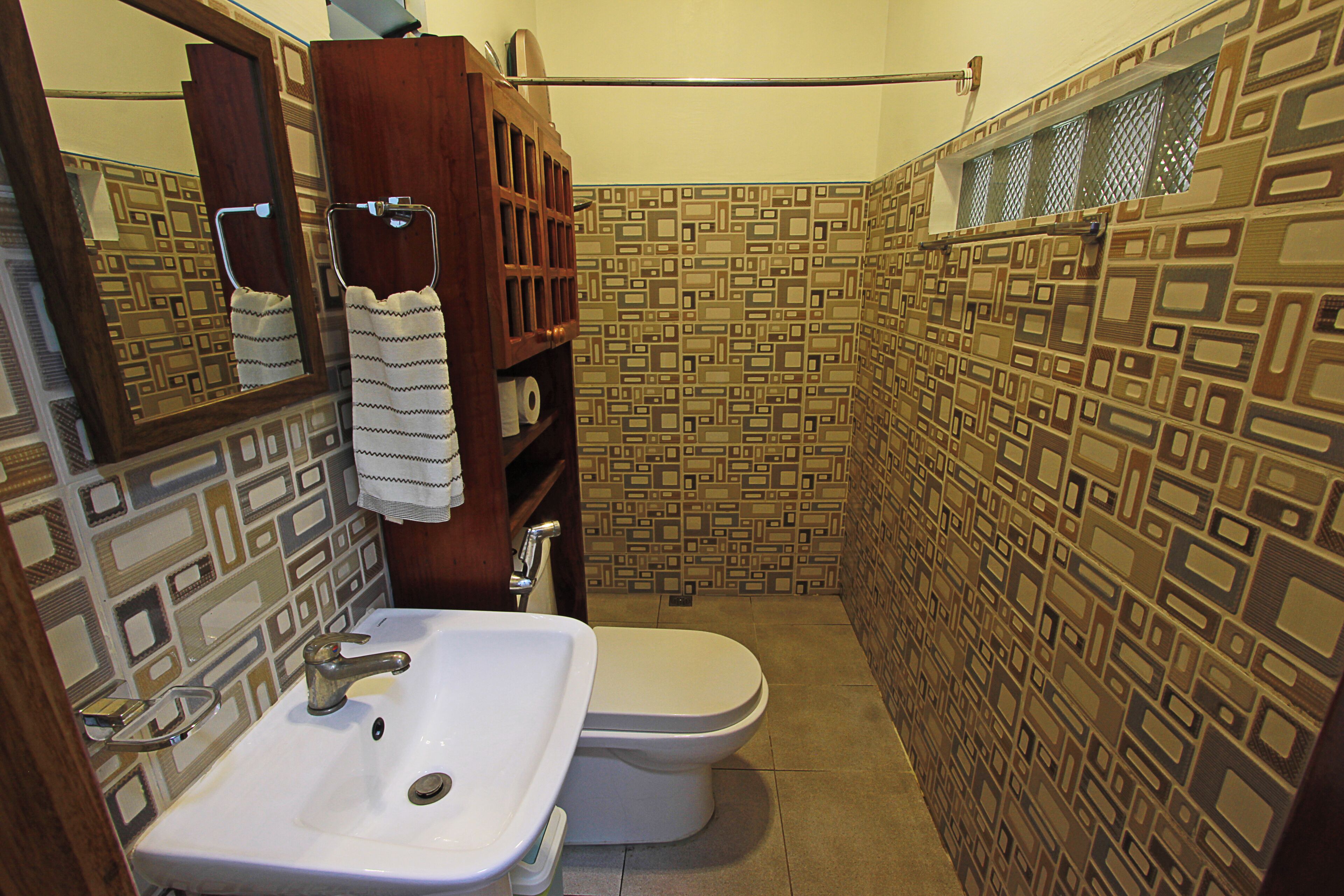 Shower, bidet, towels