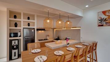 Villa, Balcony, Pool View | Dining room