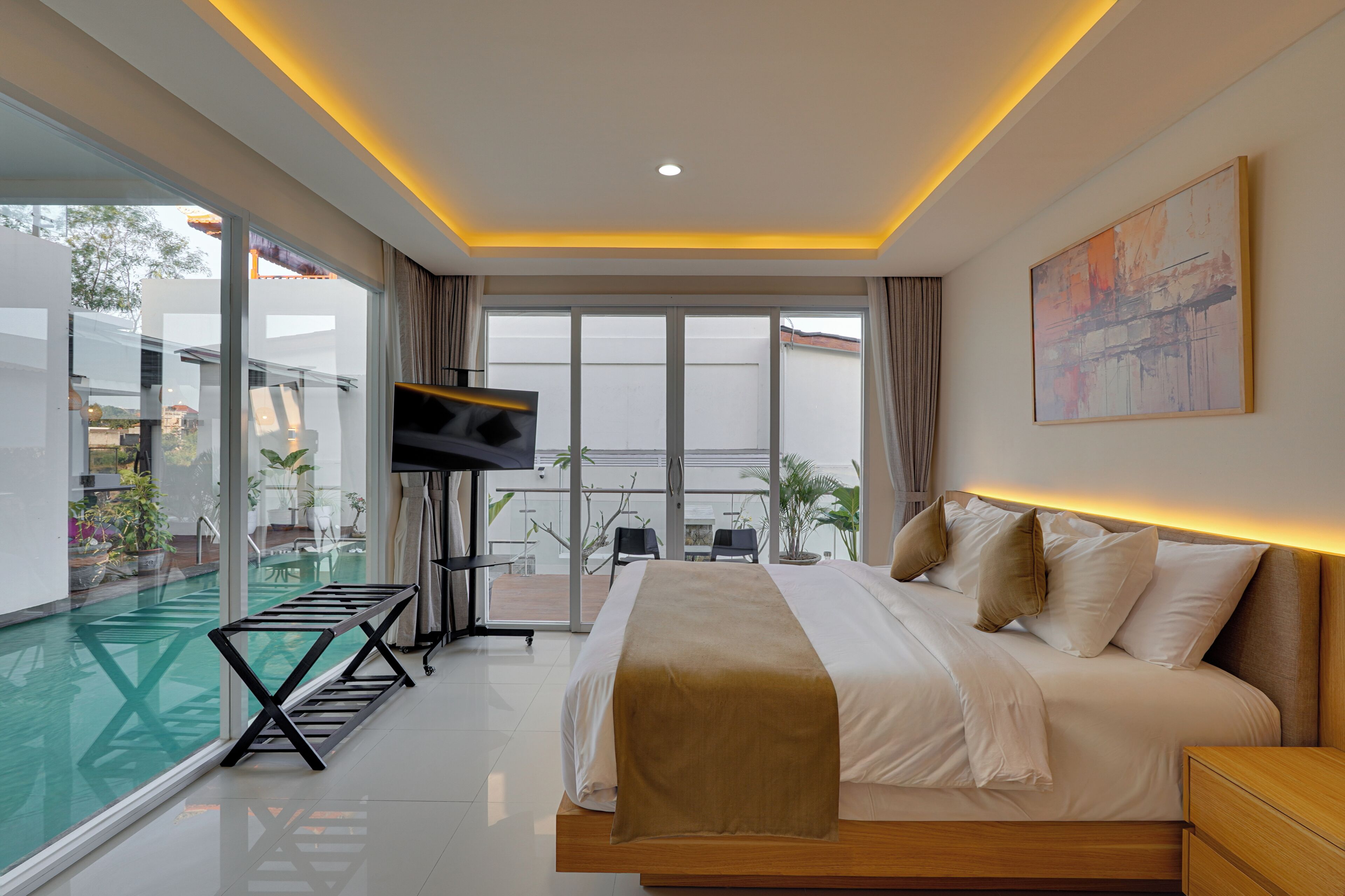 Vila, balkon, pemandangan kolam renang | Brankas, tempat tidur bayi (biaya tambahan), dan Wi-Fi gratis