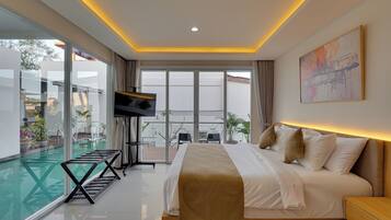 Vila, balkon, pemandangan kolam renang | Brankas, tempat tidur bayi (biaya tambahan), dan Wi-Fi gratis