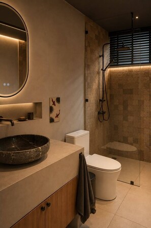 Bathroom - Enjoy a stay in a thoughtfully designed home located just 15 meters from the sea (Tambon Ko Pha-ngan)