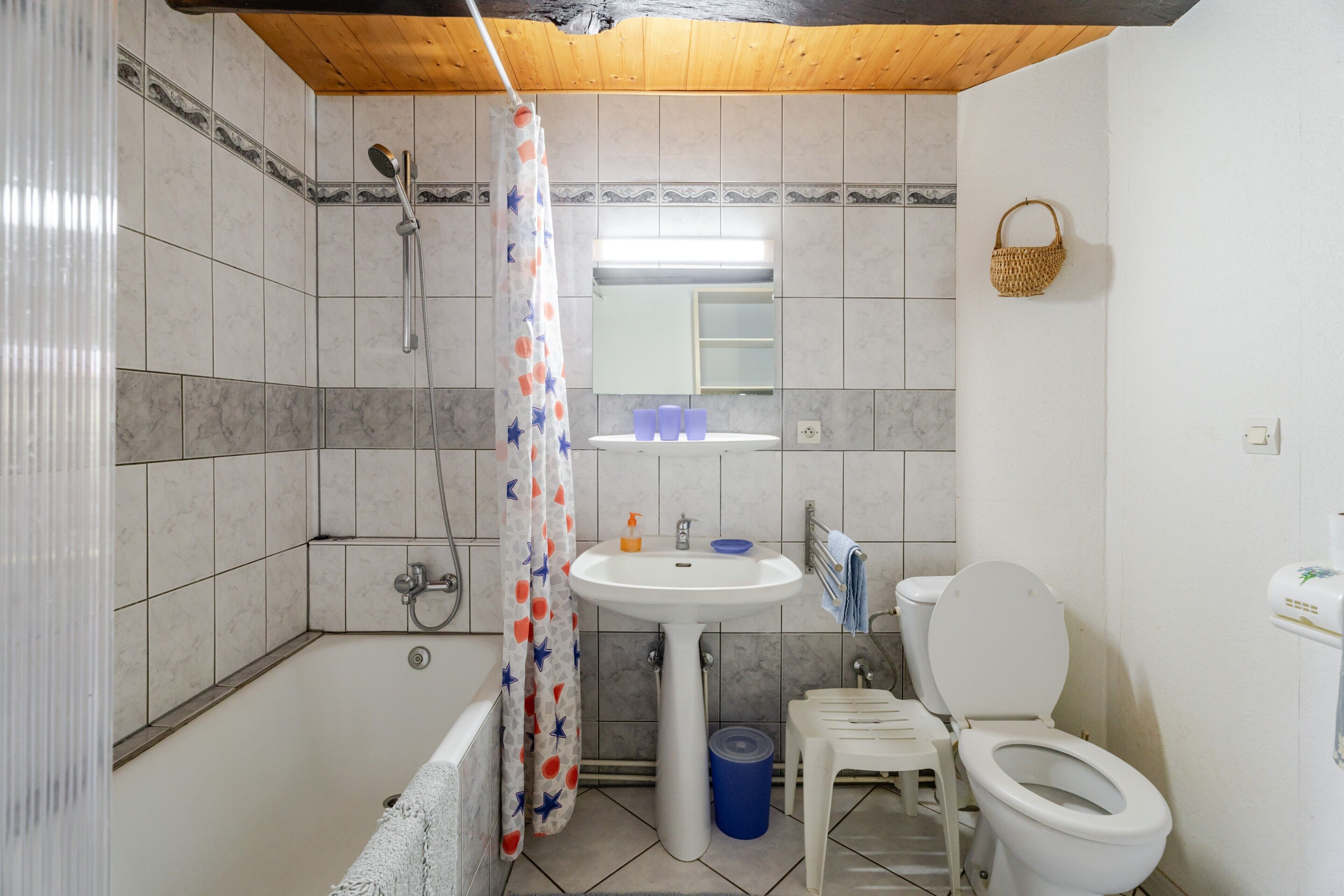Shower, hair dryer