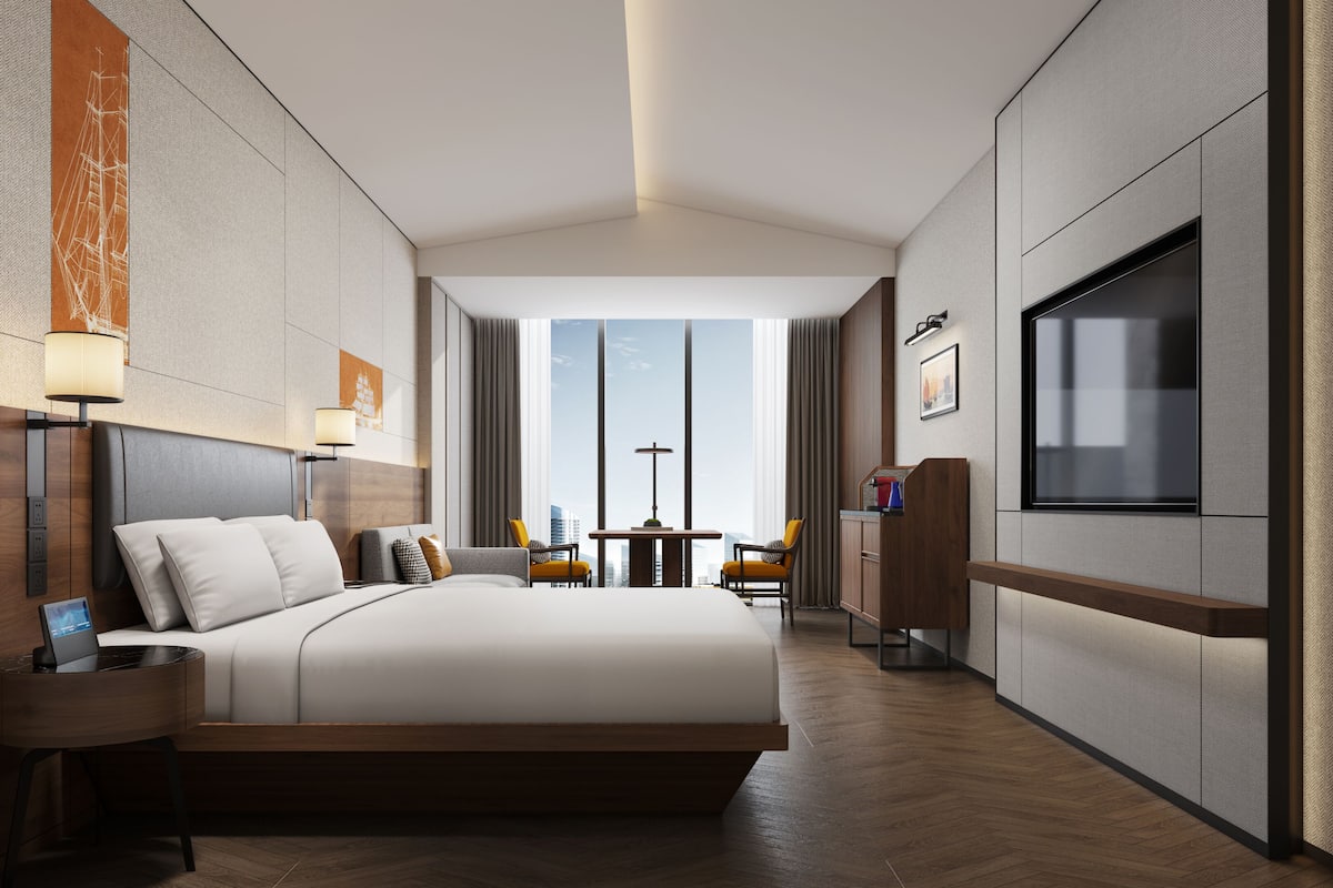 Kamar Double, pemandangan kota | Brankas, setrika/meja setrika, dan Wi-Fi gratis