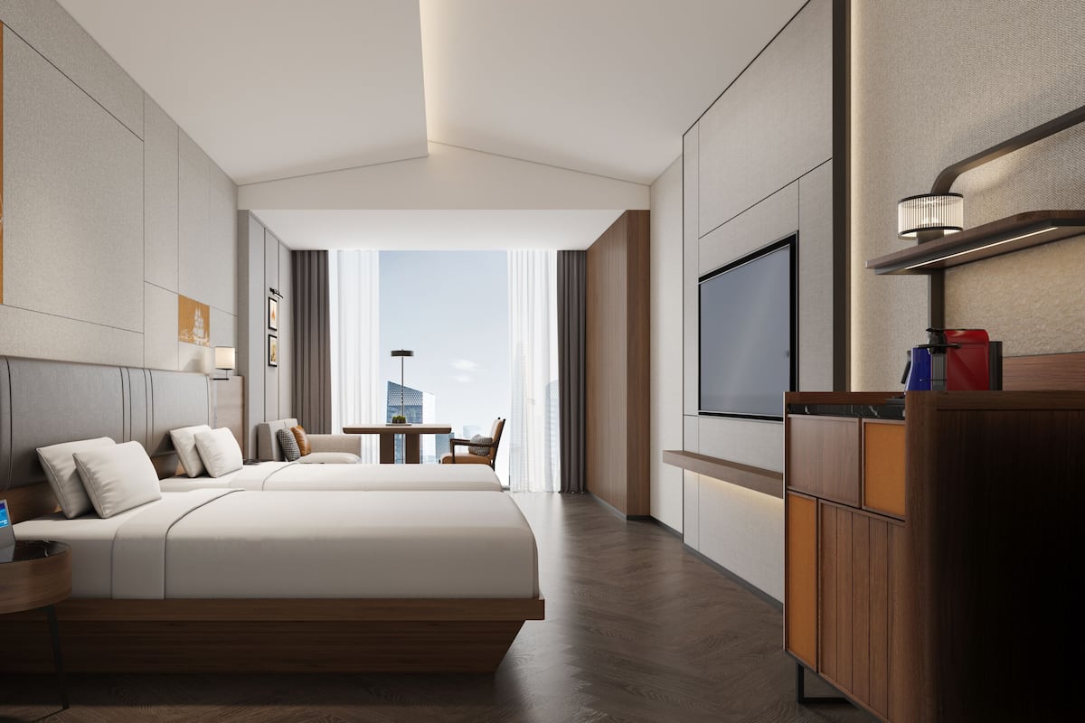Kamar Twin | Brankas, setrika/meja setrika, dan Wi-Fi gratis