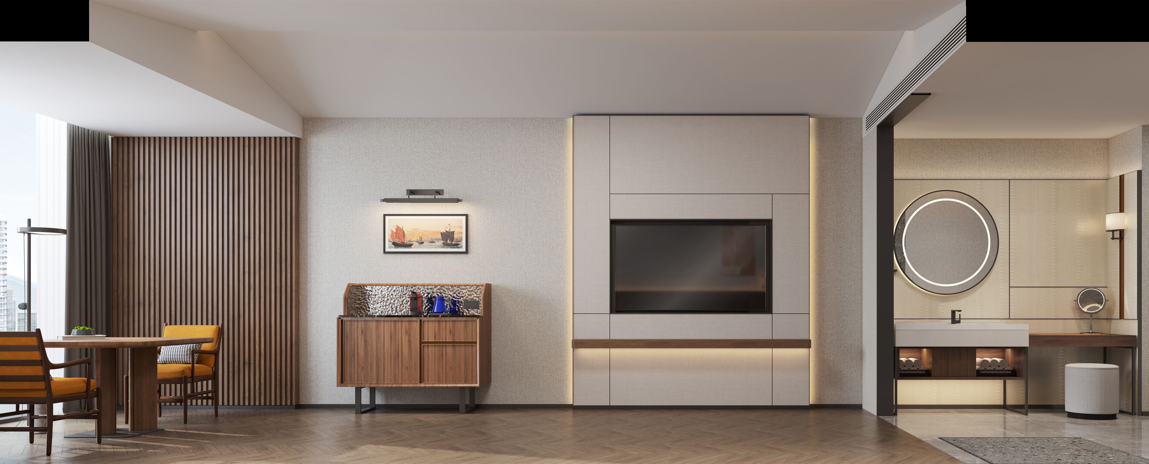 Double Room, City View | Dining
