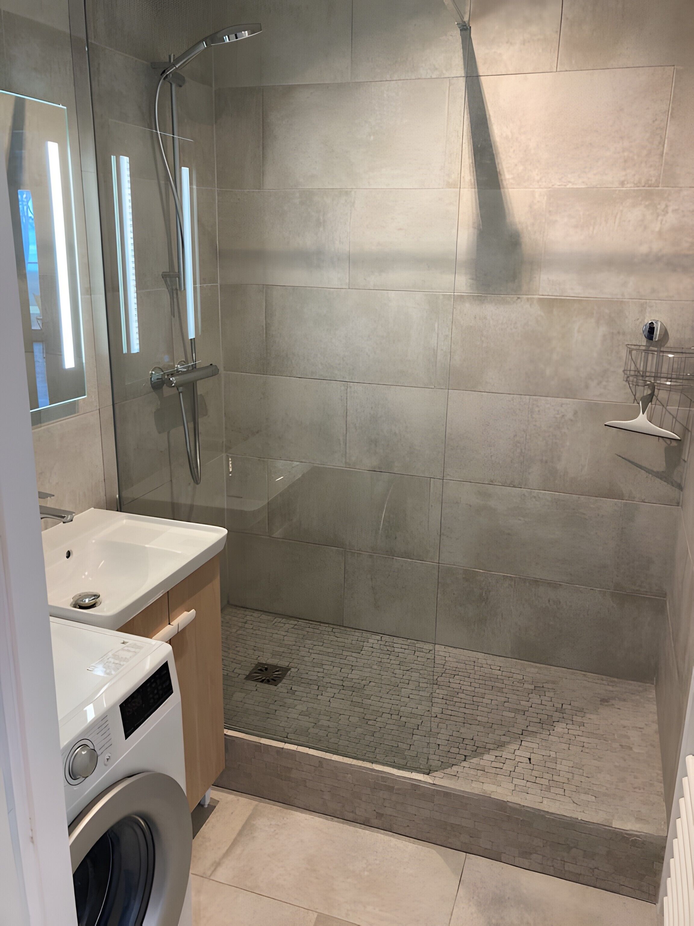 Shower, hair dryer