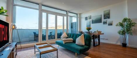 Superior Apartment, Balcony, City View | Living area