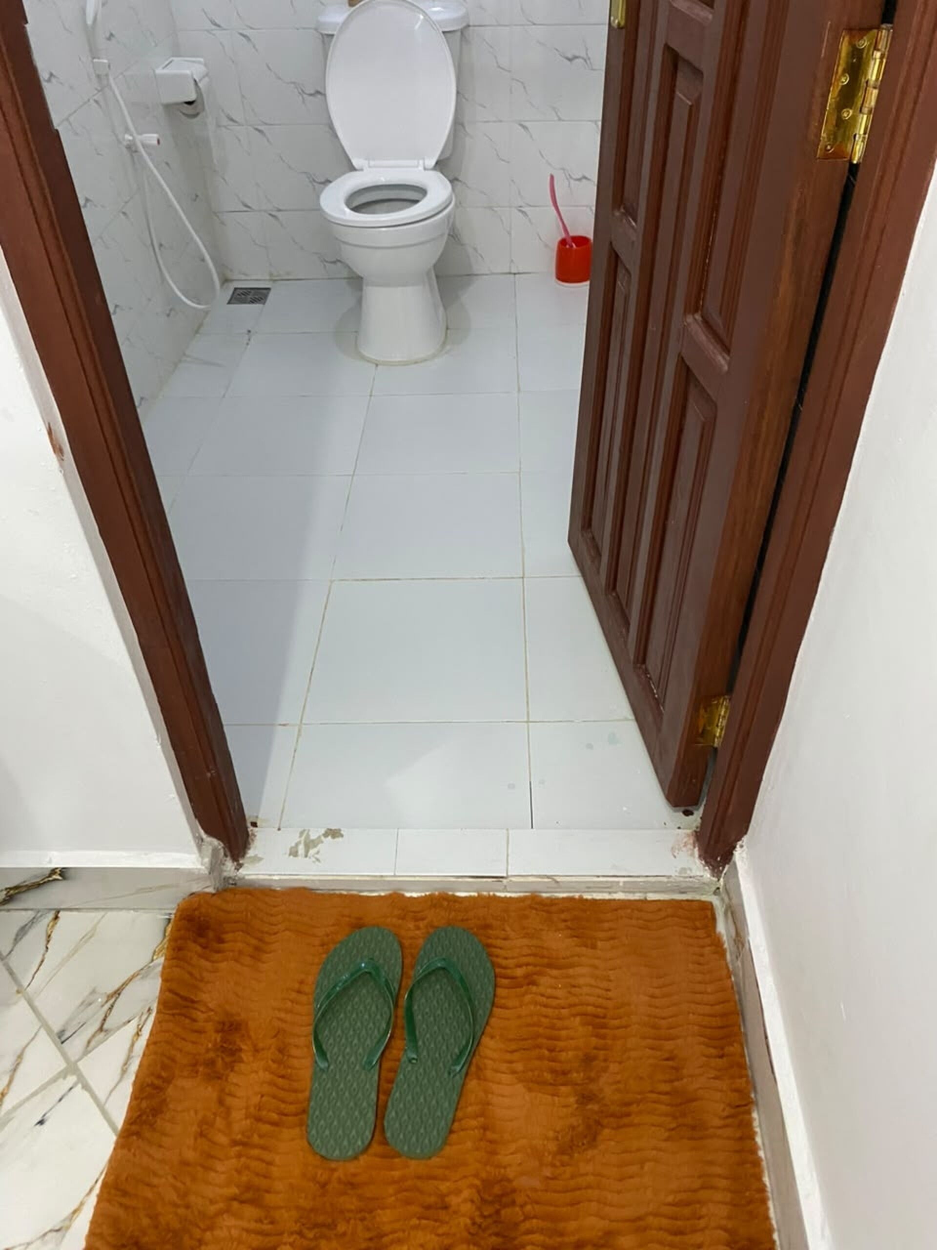 Shower, bidet, towels, soap