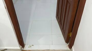 Shower, bidet, towels, soap