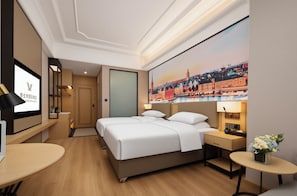 Habitación de lujo con 2 camas individuales, vista a la ciudad | Escritorio, espacio para trabajar con laptop y wifi gratis 