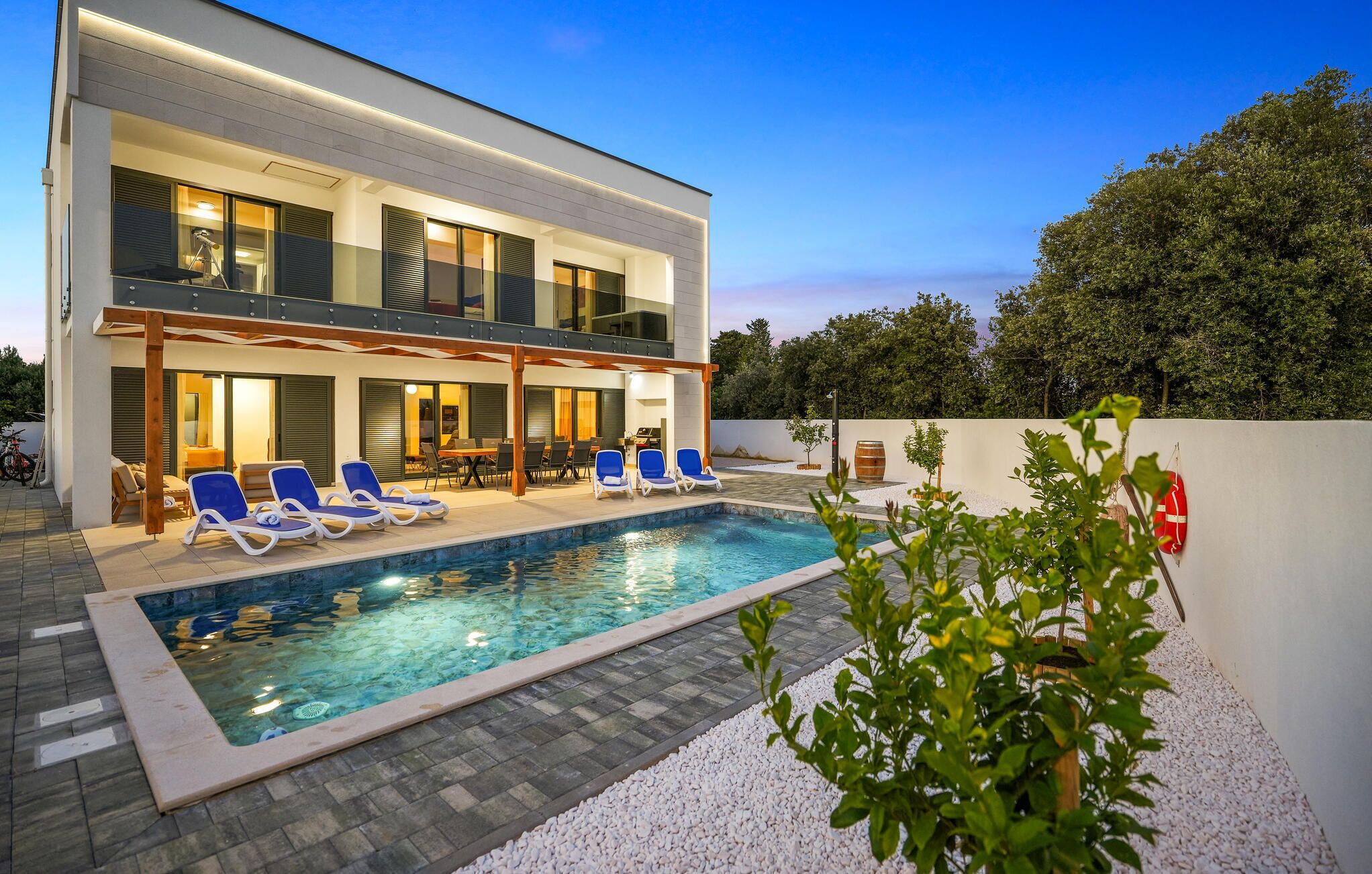 A heated pool