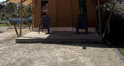 Charming Standard Safari Tent with Fire Pit Near Jonathan Dickinson State Park in Hobe Sound, Florida