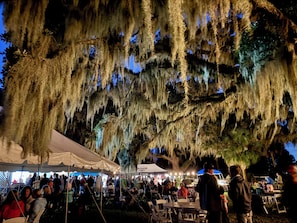 Outdoor banquet area