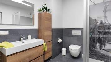 Dusche, Haartrockner, Handtücher