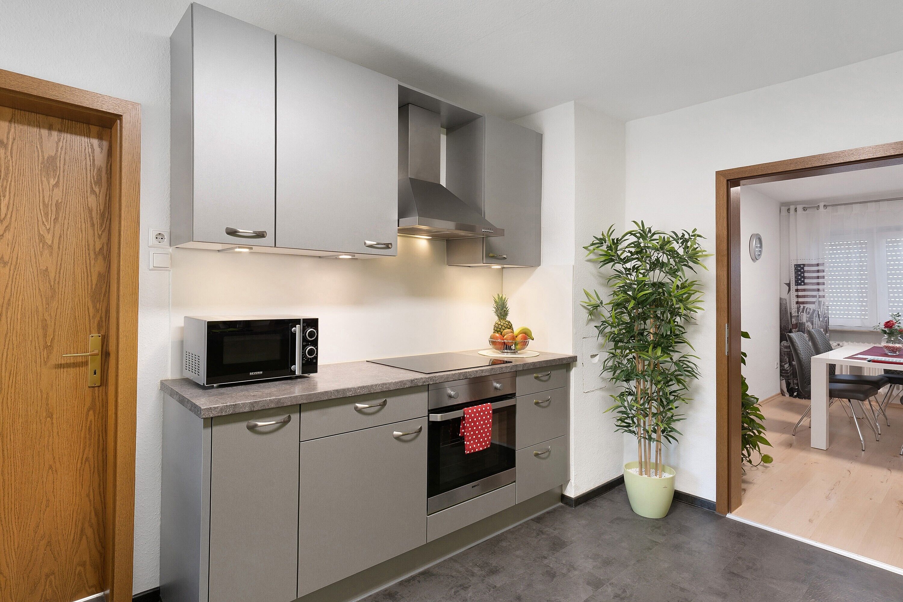 Kühlschrank, Mikrowelle, Ofen, Herdplatte