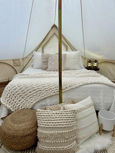 Charming Woodland Glamping Tents with Fire Pit and Elevated Decks near Gentry, West Virginia