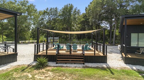 Elegant Tiny Home Resort with Heated Pool & Goats near Houston, Hempstead Texas