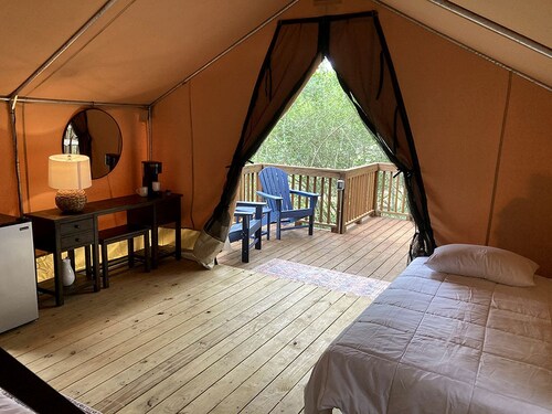 Unique Comfy Glamping Escape at this Safari Tent in Livingston, Texas