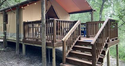 Unique Comfy Glamping Escape at this Safari Tent in Livingston, Texas