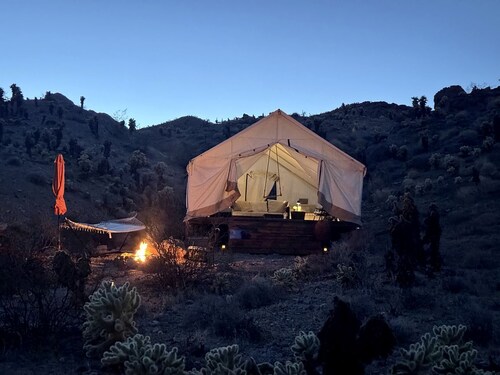 Desert Glamping Safari Tent Near Eldorado Canyon, Nevada