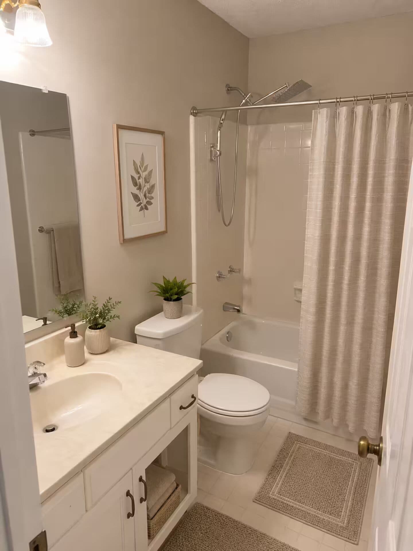 Hair dryer, towels, toilet paper