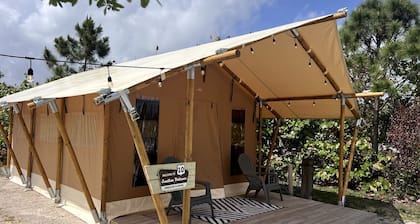 Comfortable Double Safari Tent Near Jonathan Dickinson State Park in Hobe Sound, FL