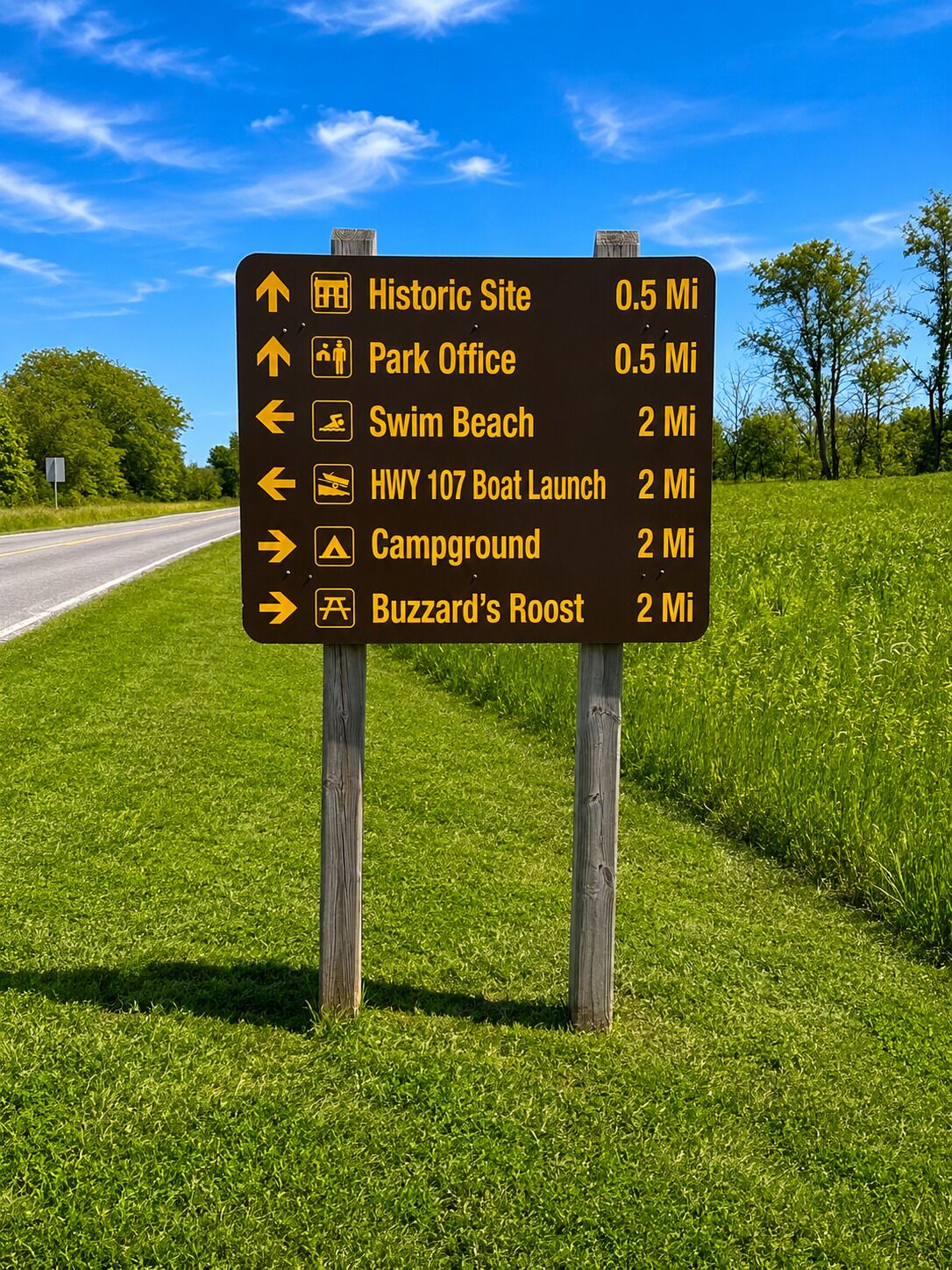 Un panneau de signalisation indiquant différentes destinations et les distances correspondantes.