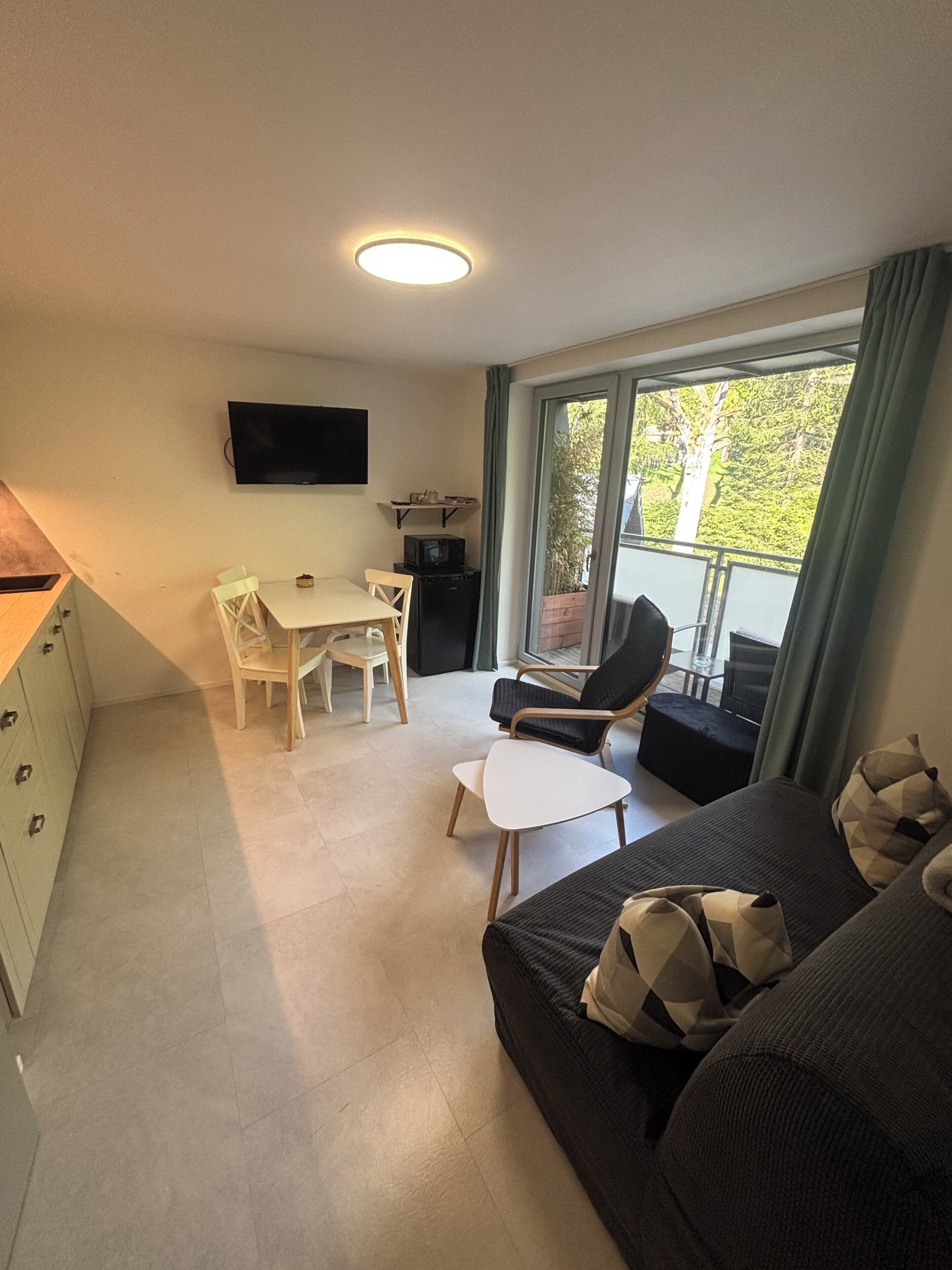 Deluxe Apartment, Balcony, City View | Living area