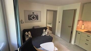 Appartement Deluxe, balcon, vue ville | Coin séjour