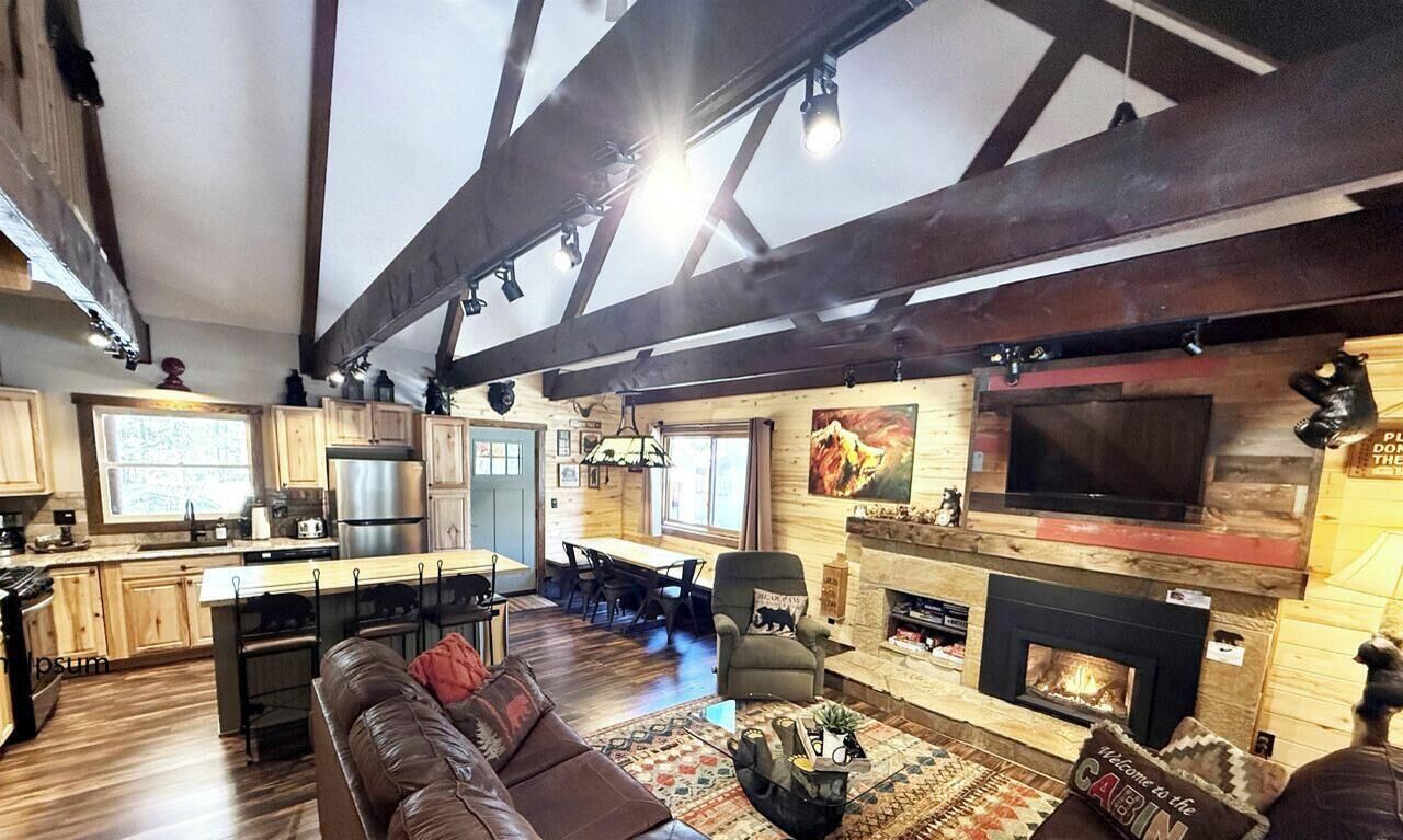 TV, fireplace, video games, stereo