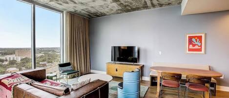 TV, ping pong, books